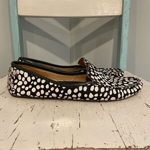 PATRICIA GREEN JILLIAN DRIVING MOCCASIN WOMENS SIZE 10M Hair Calf Cow READ‎ DESC